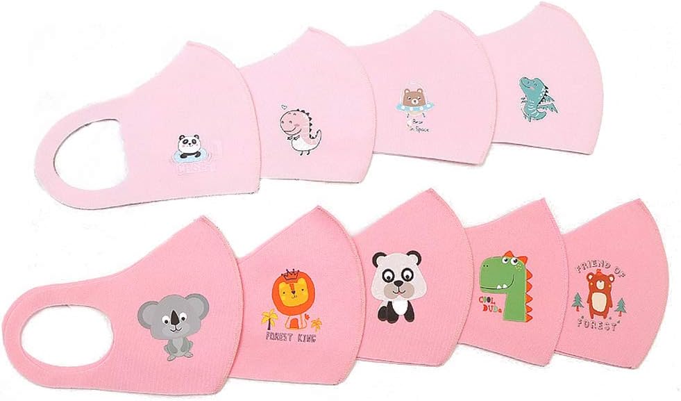 Yousuowei New 10Pcs Children Kids Cartoon, Sponge Washable Breathable, Dustproof, Earloop, Random Pattern for Kids, Useful Personal Care Supplies