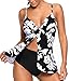 Dearlovers Womens V Neck Floral Printed Two Piece Tankini Swimsuits Bikini Set