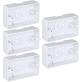 TEHAUX Surface Mount Electrical Box 5Pcs 4.72X2.87X1.37In White Wall Socket Box External Installation Junction for Home Power