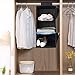 3 Shelves Hanging Closet Organizer, Cloth Hanging Shelves for Closet Organizer with Hook and Loops, Collapsible Storage Shelves for Clothes, Shoes and Hat (3 Shelf - Black)