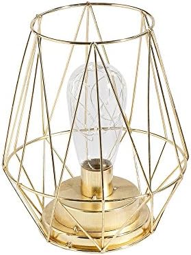 CGJDZMD Nordic Minimalist Diamond Wrought Iron Table Lamp Desk Light Modern Creative LED Desktop Night Lights Room Desktop Decorations Cafe Hotel Restaurant Business Desk Lamp (Size : Style A)