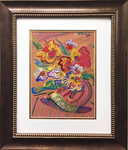 Peter Max "Vase with Flowers II Newly Custom Framed Art Print 17" x 20"