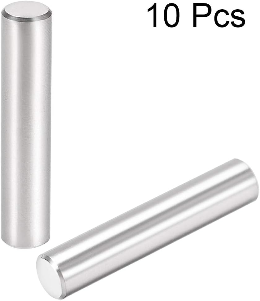 sourcing map 10Pcs 8mm X 40mm Dowel Pin 304 Stainless Steel Cylindrical Shelf Support Pin Fasten Elements Silver Tone - Image 3
