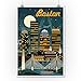 Lantern Press 9x12 Inch Art Print Wall D√©cor, Boston, Massachusetts, Retro Skyline