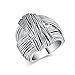 Mytys Vintage Silver Rings Knot Bali Design Solid Large Bold Statement Chunky Rings for Women Men