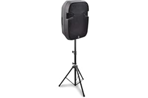 Pyle Mount Holder Heavy Duty Rubber Capped Tripod, Adjustable Height from 36.2 x 58.0 inches, Locking Safety PIN and 35mm Compatible Insert, On-Stage or In-Studio Use - PSTND1