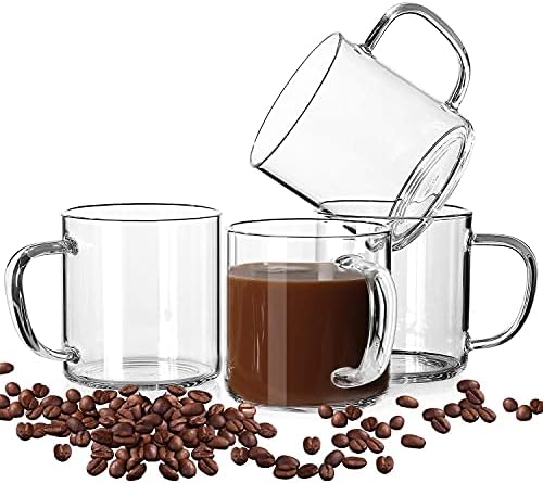 LUXU Glass Coffee Mugs Set of 4