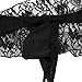 FEESHOW Men's Lace Bra and G String Thong Sissy Pouch Crossdress Underwear (Medium, Black B)