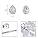 EleQueen 925 Sterling Silver Full Prong Cubic Zirconia Bridal Teardrop Stud Earrings Clear