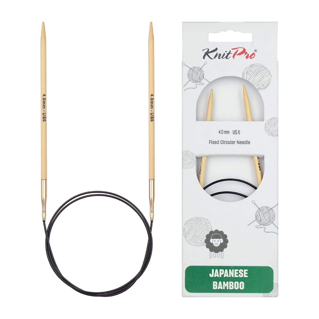 KnitPro Bamboo Fixed Circular Needles 40" (100cm) | 4.00mm