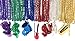 Oojami 96-Piece Metallic Mardi Gras Beads Set, 33-Inch Multicolor Beaded Necklaces with 18 Charms, Perfect for Parties, Parades, Celebrations, and Events
