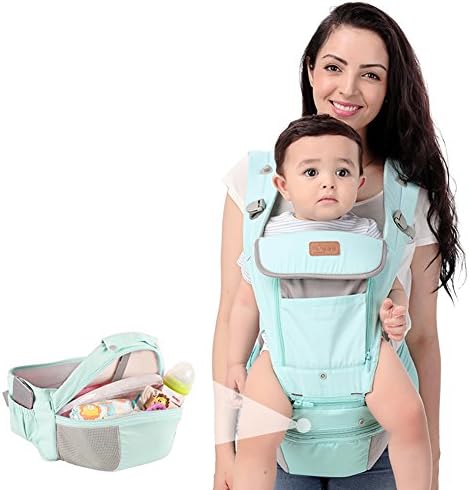 Baby Carrier with Hip Seat Storage for All Seasons - QHUMO 360 Ergonomic Infants and Toddlers Sling Carrier Backpack Front and Back - New Baby Gift for Mums Dads