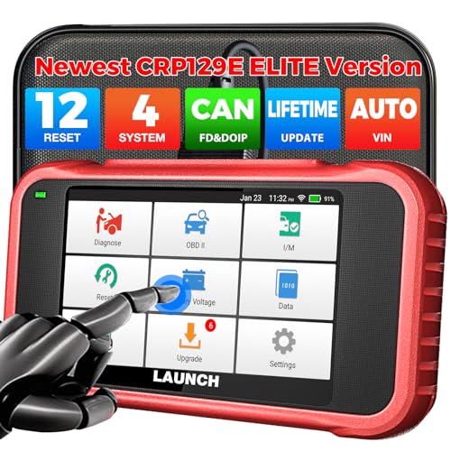 LAUNCH CRP129E OBD2 Car Diagnostic Tool, Car Code Reader, EOBD Tester for ABS, SRS, Engine and Transmission, with Service Functions, for DPF, Oil, EPB, SAS, TPMS, BMS and Throttle Valve Regulation,