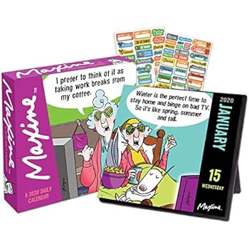 Maxine 2020 Calendar Box Edition Bundle Deluxe 2020 Maxine 365 Daily Pages Box Calendar With Over 100 Calendar Stickers
