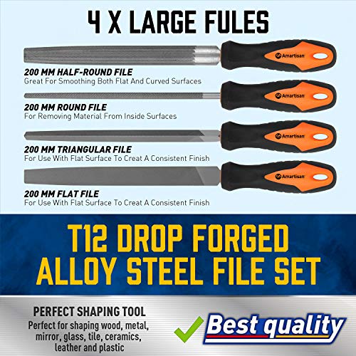 image for Amartisan 20Pcs Premium File Set with Carry Case, High Carbon Steel Fi