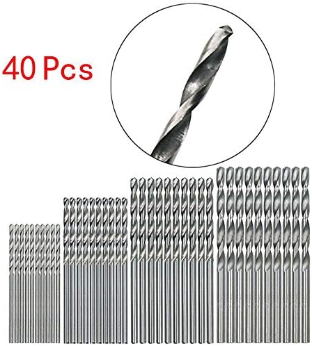 Twist Drill Bit Set, DRILLPRO HSS Shank, Titanium Coated High Speed Steel, Mini Drill Bit, Micro Precision 1/1.5/2/2.5/3mm, Perfect for Wood, Plastic, Steel and Aluminum Alloy (40PCS)