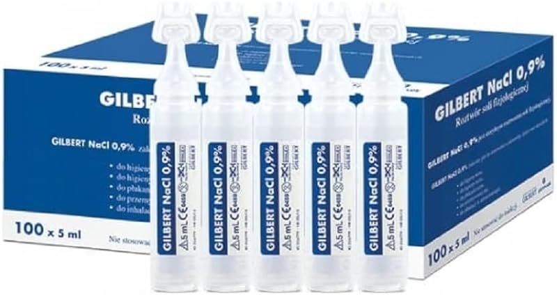 Gilbert NaCl 0.9% Sterile Isotonic Saline Solution 100 x 5ml Vials