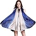 K-Elewon Silk Scarf Gradient Colors silk Scarves Long Lightweight Sunscreen Shawls for Women SK073 (G)