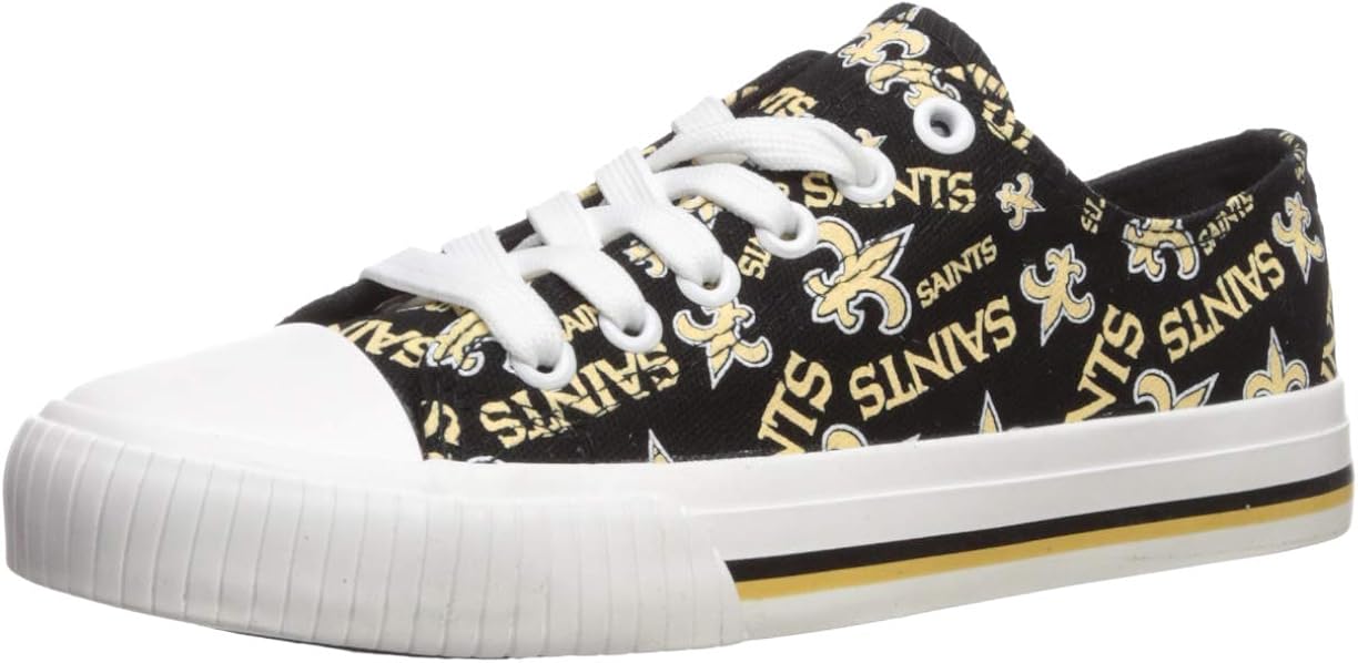 FOCO NFL Womens Low Top Repeat Print Canvas Shoe: New Orleans Saint : Clothing