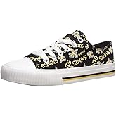 FOCO New Orleans Saints NFL Womens Low Top Repeat Print Canvas Shoes - 8
