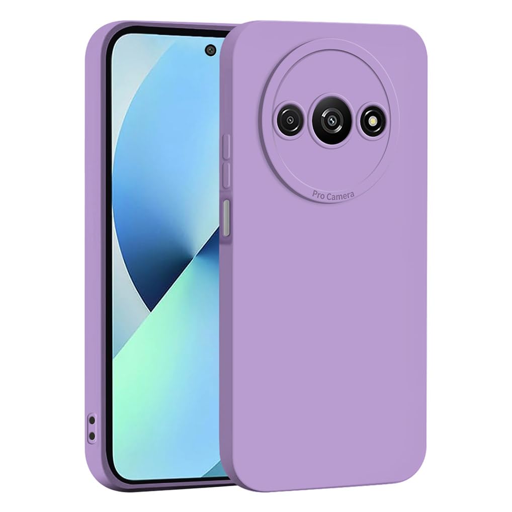SEAHAI Case for Xiaomi Redmi A3, Ultra Thin Premium Soft Silicone Phone Cover with Thickened Camera Protection Design, Shockproof TPU Bumper Fashion Case Cover - Purple