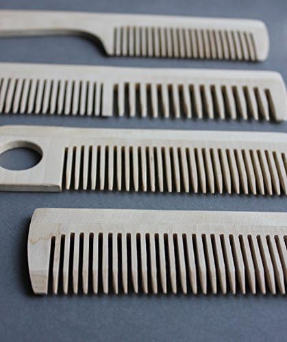 4 Pcs Natural Wooden Hair Combs, Set For Men and Women (5-7.5 Inch Length) Anti Dandruff, Non-Static and Eco-friendly- Great for Scalp and Hair health