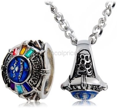 Frogwill Anime Hitman Reborn 3rd Generation Vongola Ring with Chain Blue by Animation Gadget