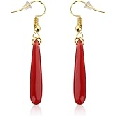 CENWA Red Long Drop Earrings Anime Cosplay Jewelry Gift for Women