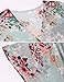 Women's Sheer Chiffon Blouse Loose Tops Kimono Floral Print Cardigan (L, Green)