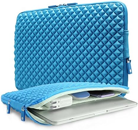 13.3 ~14 Inch Diamond Neoprene Laptop Sleeve Case with Charging Opening for 13.3'' Macbook Air / Macbook Pro(Retina) / Chromebook / Notebook / Ultrabook, Splash &amp; Shock Resistant by Gearmax (Blue)
