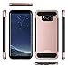 MASCHERI For Galaxy S8 Plus Case [Carbon Fiber Design] Shock Absorption Protective Dual Layer Military-Grade Defender Hybrid Case Cover for Samsung Galaxy S8 Plus - Rose Gold