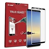 iCarez [Full Coverage Black Glass ] Screen Protector for Samsung Galaxy Note 8 Highest Quality Easy Install [ 2-Pack 0.33MM 9H 2.5D] with Lifetime Replacement Warranty - Retail Packaging