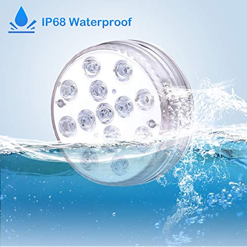 Goodking Submersible LED Lights with Remote (RF), Suction Cups,