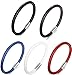 LOLIAS 5 Pcs 6MM Leather Bracelets for Men Women Braided Rope Bracelets Magnetic Clasp 7.5 In