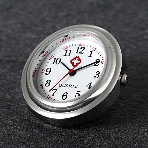 Lancardo Infection Control Hygienic Colorful Flowers Silicon Brooch Fob Nurse Watches (White Leopard)
