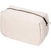 YONBEN Organizer Bag -Lightweight Cosmetic Bag with Ring Clasp, Perfect Travel Makeup Bag for Women,nylon Stand Up Design (Beige/Canvas)