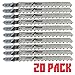20PACK T101B T-Shank Contractor Jig saw Blades - 4 Inch 10 TPI Jigsaw Blades Set- Made for High Speed Carbon Steel, Clean and Precise Straight Cutting Wood Boards PVC Plastic