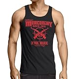 Deadpool Inspired-Wade's Mercenary For Hire Tank Top Pay in Chimichangas Black (X-Large)