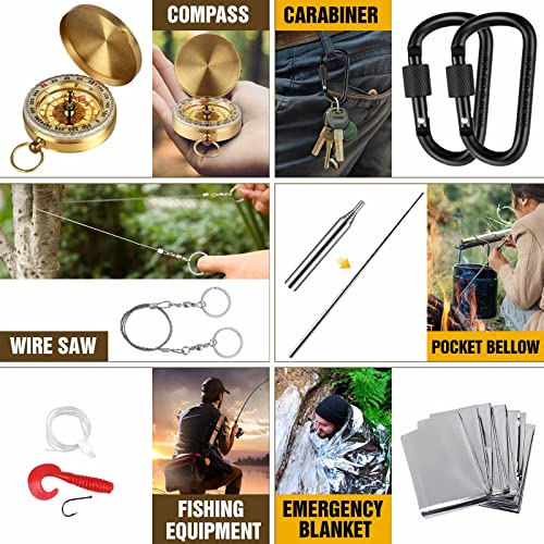 Gifts for Men Dad Husband Boyfriend Fathers Day, Survival Gear and Equipment 14 in 1 Camping Accessories Gear, EDC Survival Gear and Equipment for Hiking Fishing, Ideal Fathers Day Birthday Gifts