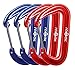 Raqpak Wiregate Carabiners for Hammocks 4 PC Set Lightweight and Strong Aluminum Biners with Storage Pouch (Red + Blue)