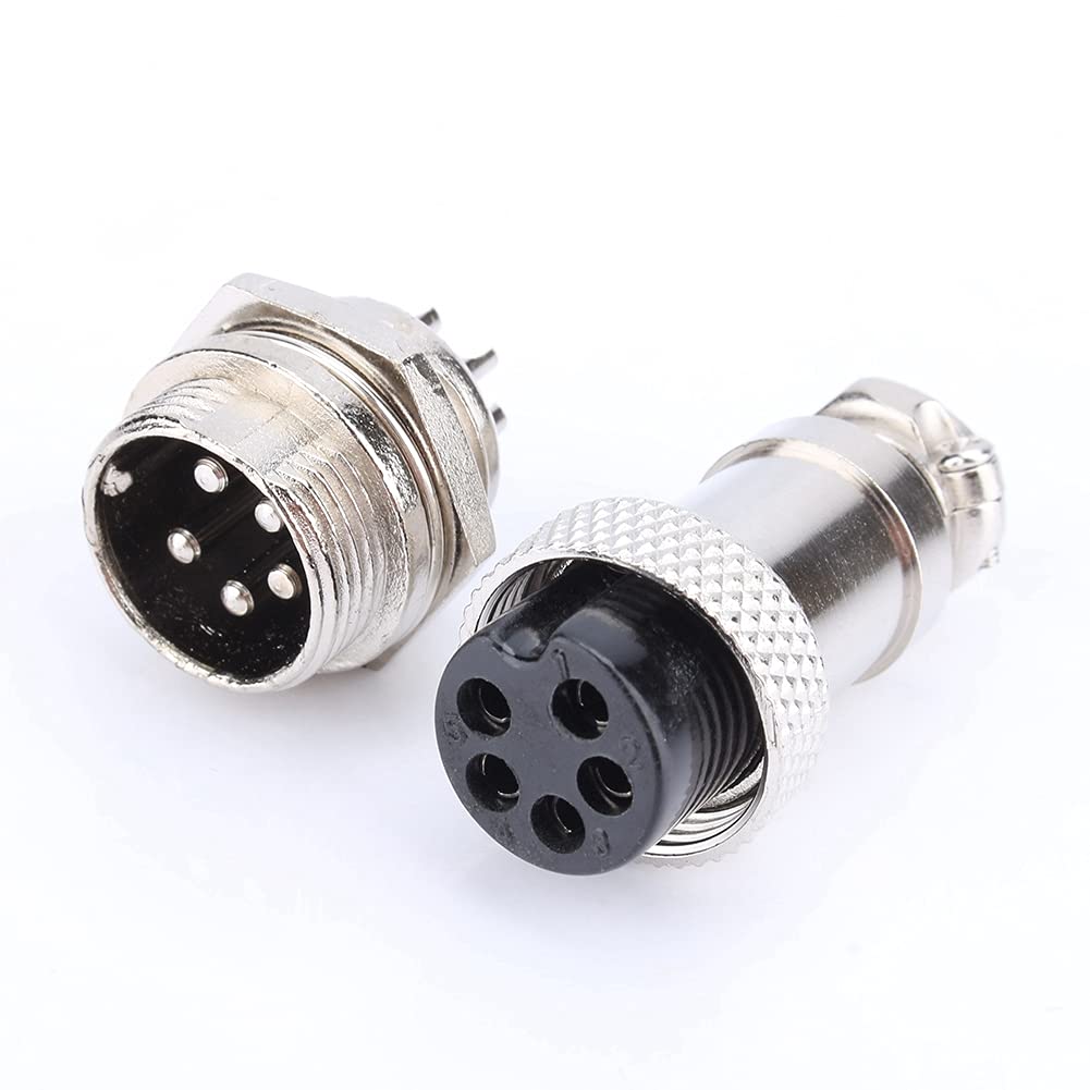 M16 16mm 5 Pin Screw Electrical Aviation Plug Connector Electrical Aviation Connector Plug (5 Pin)