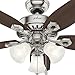 Hunter Fan Company 52106 Hunter Builder Indoor Ceiling Fan with LED Light and Pull Chain Control, 42-inch, Brushed Nickel Finish