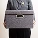 PRANDOM Foldable Storage Boxes with Lids [3-Pack] Linen Fabric Collapsible Storage Bins Organizer Containers Baskets Cube with Cover for Home Bedroom Closet Office Nursery (14.9x9.8x9.8)