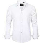 J.VER Boy's Long Sleeve Dress Shirts Solid Stretch Wrinkle-Free Shirt Kids Casual Button Down Shirts School Uniform