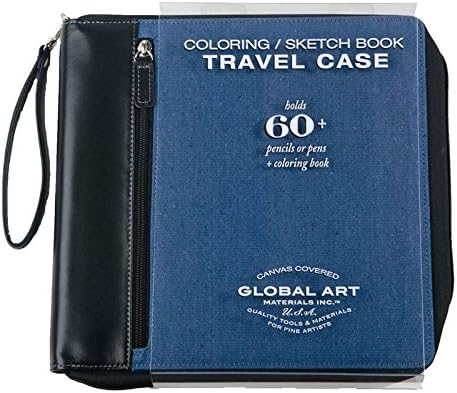 Global Art Materials Coloring Book Travel Case, Denim, 9-3/4" x 9-3/4"/Medium