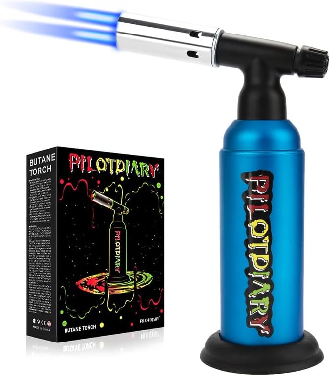 PILOTDIARY Butane Torch, Refillable Big Industrial Butane Torch, Dual