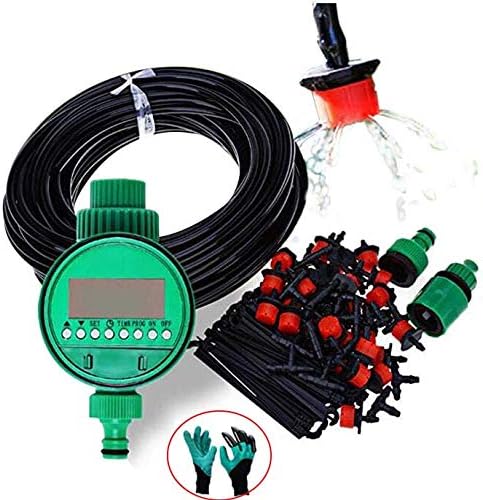 ontopon 25m DIY Micro Drip Irrigation System Plant Self Automatic Watering Garden Hose Kits with Adjustable Dripper with a Free Garden Glove (25m)