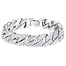 Davieslee Mens Womens Chain Hiphop Iced Out Miami Curb Cuban Gold Plated Bracelet Necklace with Clear Rhinestones