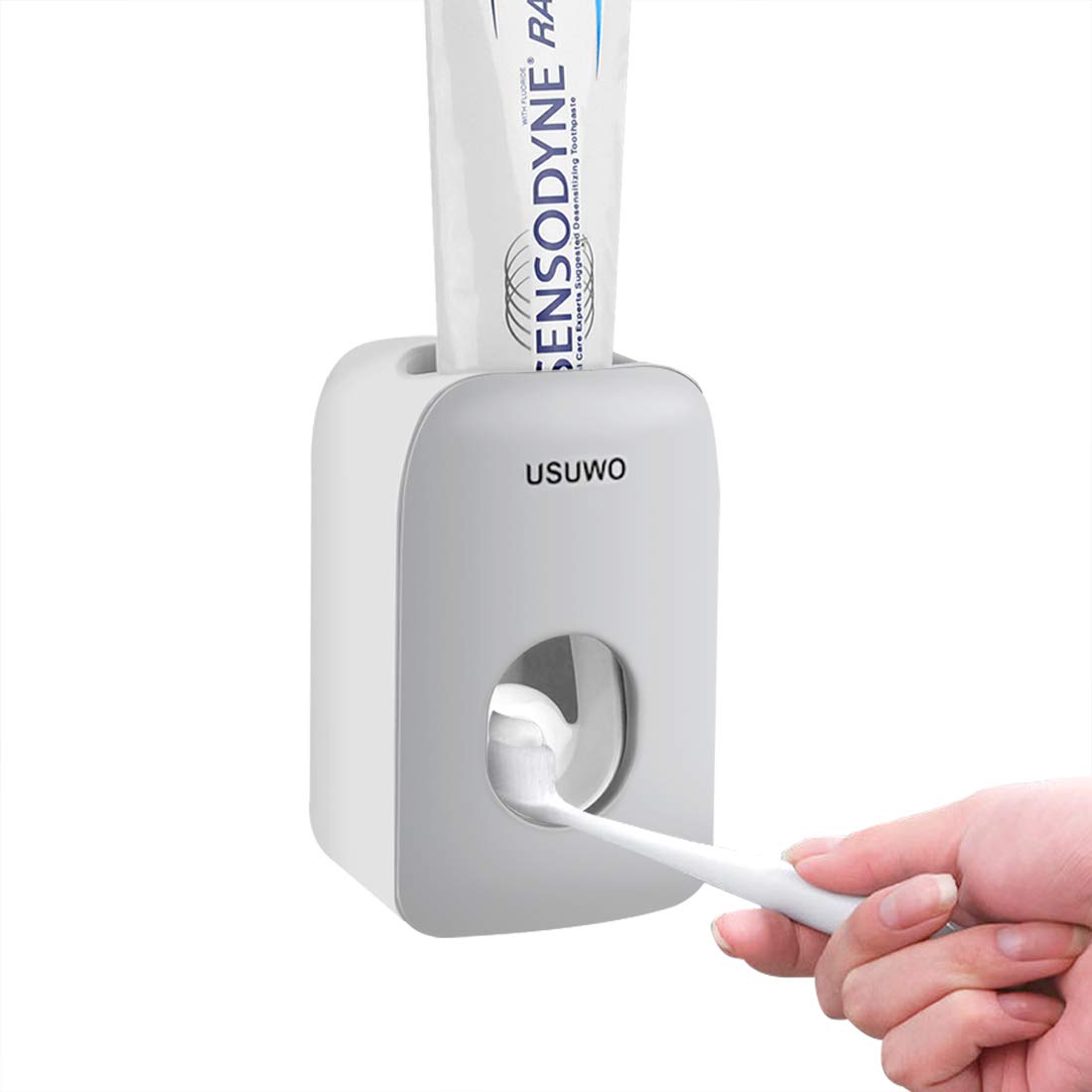 CHRUNONE Automatic Toothpaste Dispenser Wall Mounted, Free Hands Toothpaste Squeezer for Family Kids Shower Washroom Bathroom, Gray