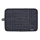 OCDLIVERER Grid Electronics Organizer Board, 12 x 8 in, with Upgraded Elastic for Backpack Organizer, Desktop IT Organizer, Travel Gear Organizer with Slider Back Pocket (Medium, Black)